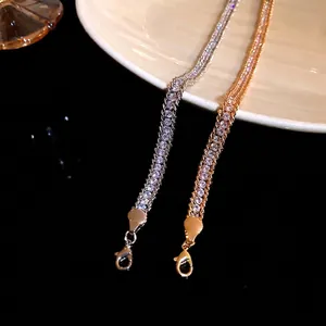Elegant rhinestone twisted chain bracelets in gold and silver with a vintage luxury look