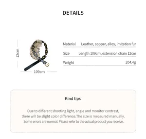 Detailed product parameters and dimensions of the faux fur rivet leather waist chain belt