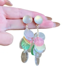 Orecchini a nappa in resina con perno in argento s925 per un look minimalista