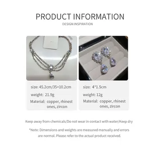 Informations sur le produit pour collier et boucles d'oreilles gouttes en zircon
