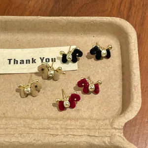 Fashion Flocked Horse Stud Earrings Silver Earring Post For Women Simple Animal Shape Velvet Texture Earrings Gift Jewelry