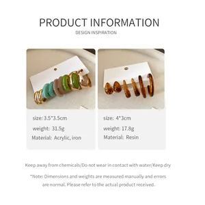 Detailed product specifications and care instructions for Maillard style earring sets