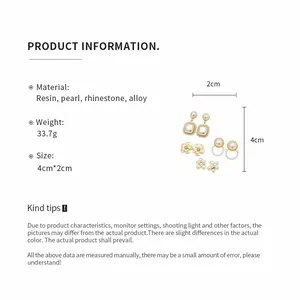 Specifiche dettagliate del prodotto e dimensioni per questo set di orecchini di perle
