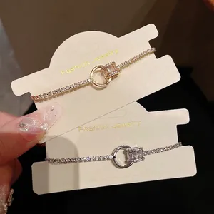 Geometrisches Kupfer Zirkonia Armband Für Damen Mode Pendeln Gold Silber Plattiert Kreisförmiger Ring Koreanischer Stil Schmuck