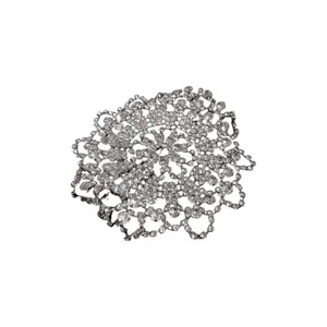 Elegant rhinestone floral pattern bracelet for evening wear and special occasions.