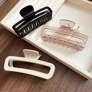 Pince à Cheveux Rectangulaire Ajourée en Acrylique pour Femmes Couleur Unie Géométrique pour Cheveux Épais Accessoires de Coiffure