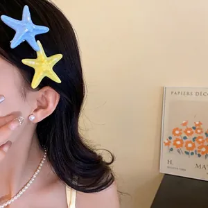 Süße Seestern Haarspange Acryl Schnabelspange Meeresstil Haarnadel Für Damen Sommer Strand Urlaub Mode Kopfschmuck