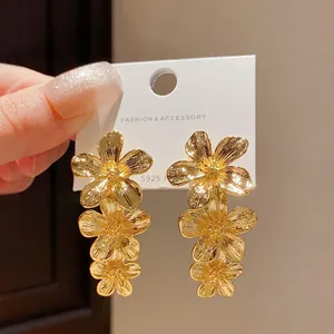 Orecchini Pendenti a Nappa a Tre Strati in Lega di Moda Con Perno in Argento Sterling 925 per Donna Gioielli Oversize