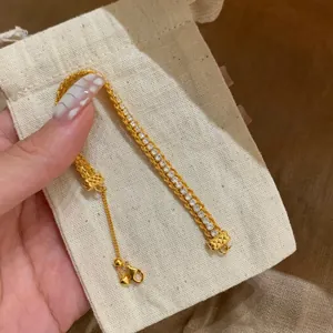 Snake Shaped Copper Bracelet For Women Inlaid With Round White Zirconia Gold Silver Plated Retro Luxury Adjustable Chain Jewelry