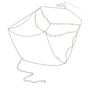 Elegant metal body chain with shimmering sequins for fashion jewelry accessories