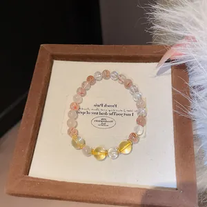 Chinesisches Armband mit Rutilquarz und Citrin Perlen für Damen, eleganter Luxus