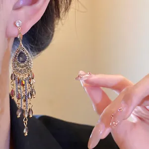 Vintage Palast Stil Troddel Ohrringe mit funkelnden Kristallen für elegante Damen