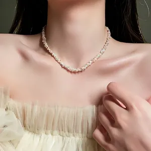 Elegant handmade woven colorful seed bead choker necklace for women