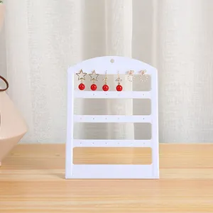 Soporte de exhibición de pendientes blanco minimalista para guardar joyas