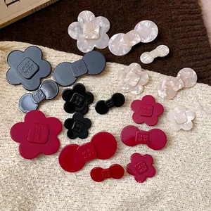 Resin Flower Geometric Hair Clips For Women Vintage Fashion Letter Engraved Duckbill Clip Side Hairpins Hair Accessories