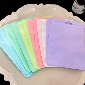Colorful macaron style resealable plastic bags for jewelry and small gift packaging
