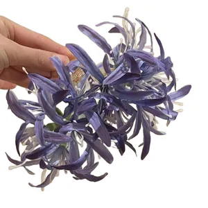 Pince à cheveux élégante en tissu violet en forme de lys araignée pour femme