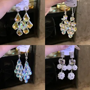 Lussuosi Orecchini a Nappa in Rame Zirconia per Donna Perno in Argento Sterling 925 Farfalla Geometrici Pendenti Gioielli Regalo