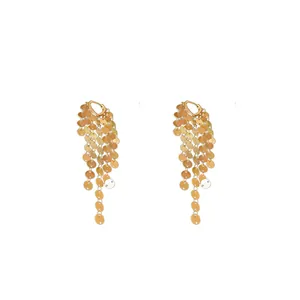 Boucles d'oreilles élégantes à pampilles dorées avec fermoir créole pour femmes