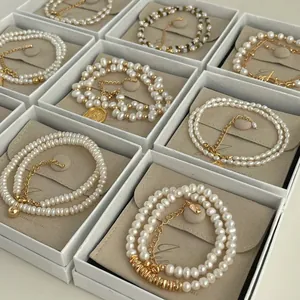 French Elegant Artificial Pearl Necklace With Zirconia Water Drop Pendant Gold Plated Clavicle Chain For Women Fashion Jewelry Gift