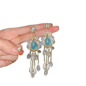 Exquisite ethnische Kristall-Strass-Ohrhänger im Vintage-Stil für elegante Damen