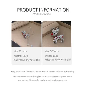 Size and weight specifications for Christmas reindeer rhinestone pendant and brooch