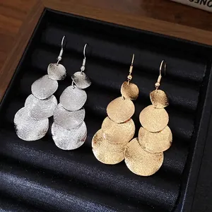 Orecchini a Gancio Con Nappine Rotonde Opache Irregolari Per Donna Orecchini Pendenti Minimalisti Metallici Geometrici di Lusso