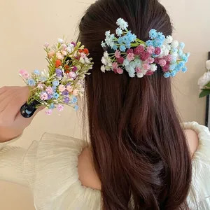 Sweet forest style floral cluster hair clip elegant duckbill hair accessory for women