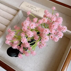 Detailed close-up of a sweet pink flower cluster duckbill hair clip for women