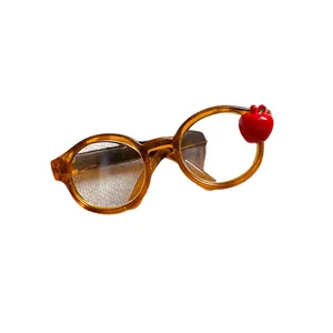 Creative acrylic apple glasses shaped hair clip unique fashion accessory for women