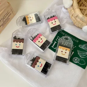 Professional set of black bobby pins in cute cartoon packaging for daily hair styling