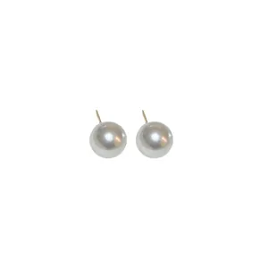 Elegant real gold plated silver needle pearl stud earrings for a sophisticated look