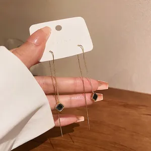 Orecchini a Filo Con Nappa Lunga Minimalisti Per Donna Orecchini Pendenti Con Ciondolo Quadrato Geometrico Oro Vintage Accessori Gioielli Moda