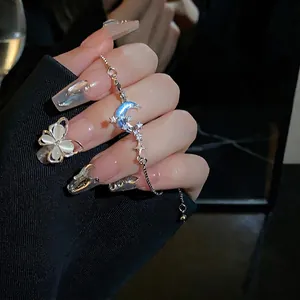 Zirconia Star Moon Adjustable Bracelet For Women Copper Silver Plated Light Luxury Pull String Designer Jewelry Elegant Hand Accessory