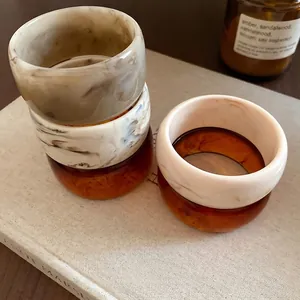Elegant minimalist marbled acrylic bangles set with tortoiseshell and resin patterns