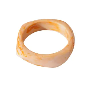 Irregular resin bangle with retro marble texture for a chic minimalist fashion look