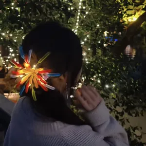 Pince À Cheveux LED Feu D'artifice Plastique Velours Lumineuse Clip Bec De Canard Pour Nouvel An Accessoire Femmes