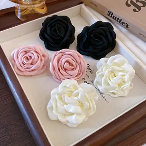 Elegant fabric rose flower accessories in French sweet style, assorted 6pcs set.