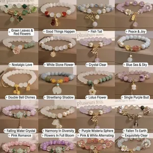 Collection of New Chinese style crystal beaded bracelets with various elegant charms