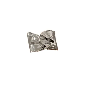 Minimalist irregular geometric open cuff bracelet with a high-polish silver finish