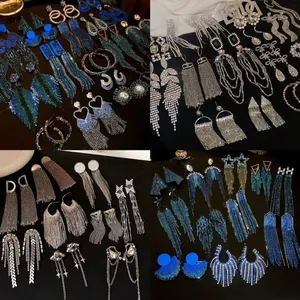 925 Sterling Silver Needle Zirconia Tassel Earrings Luxury Fashion Exquisite Multicolor Copper Drop Earrings For Women