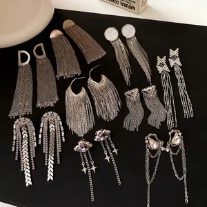 Elegant silver tassel earrings collection featuring sparkling zircon and pearl accents