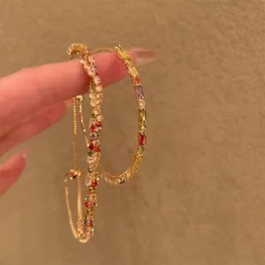 Bracciale in Zirconia Intrecciato Regolabile per Donna Bracciale Rigido in Rame con Zirconi Colorati Intarsiati Gioielli di Moda Vintage