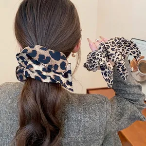Accessori per Capelli Retrò con Stampa Leopardata in Tessuto Elastico Cerchietto Autunno Inverno Moda per Donna Decorazione Quotidiana