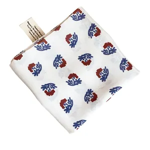 Retro artistic floral printed fabric bandana versatile square scarf for women hair accessory