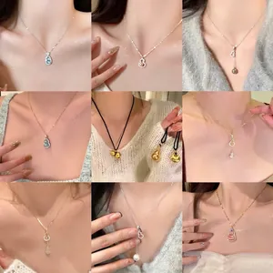 New Chinese Style Vintage Gourd Pendant Necklace For Women Copper Artificial Pearl Rhinestone Choker Lucky Charm Necklace Jewelry