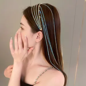 Cerchietto Multistrato con Frange di Strass alla Moda per Donna Lussuoso Cerchio per Capelli con Frange Lunghe Design Sorprendente Accessori per Capelli