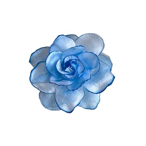 Elegante blaue künstliche Stoffblume Haarschmuck mit vielen mehrlagigen Blütenblättern