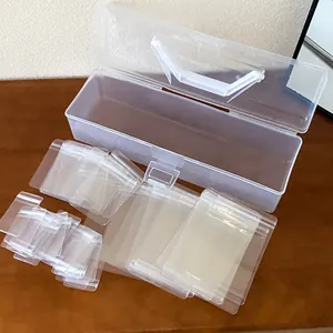 Transparent jewelry storage box with handle and various sizes of clear ziplock bags