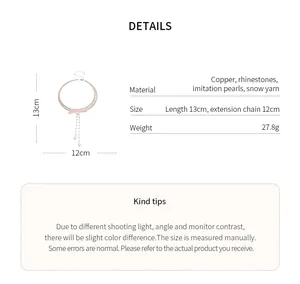 Detailed view of elegant pink bow choker necklace with pearls and zircon parameters